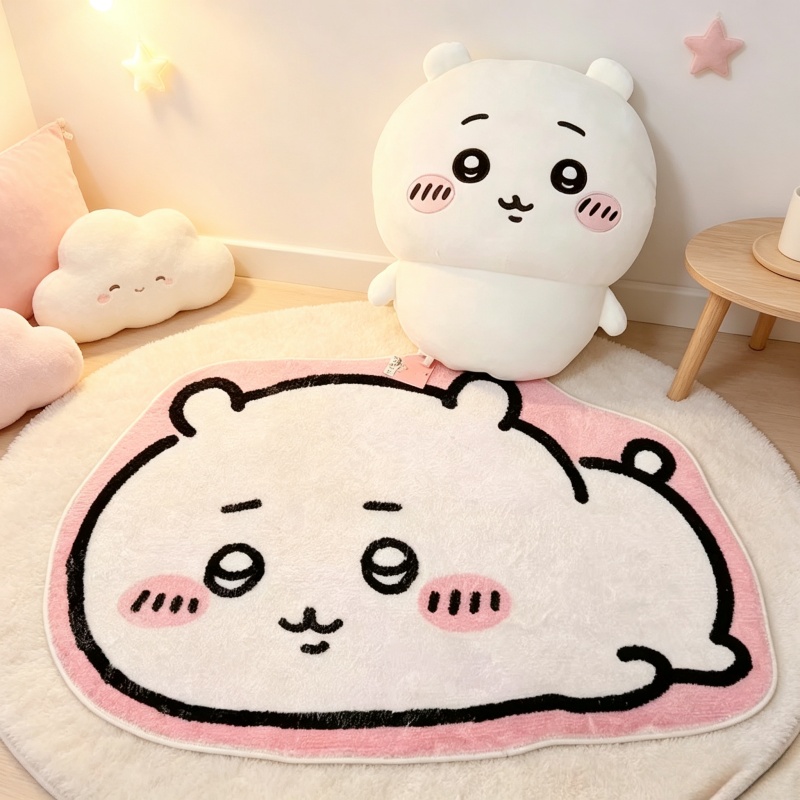 Home Bathroom Rugs - พรมการ์ตูนชิคคาวะสุดฮิต ลายฮะจิวาระ อุซางิ ผ้าปูพื้นห้องน้ำกันลื่น พรมปูพื้นรถยนต์ เบาะนุ่ม