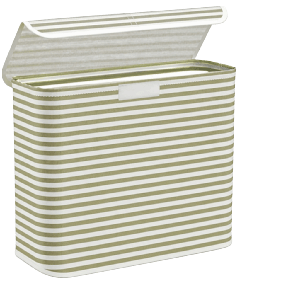Toilet Paper Holder - ที่ใส่กระดาษชำระแบบพับได้ ลายพิมพ์ลายทาง ตะกร้าเก็บของประหยัดพื้นที่พร้อมฝาปิด ตะกร้าซักผ้า สำนักงาน