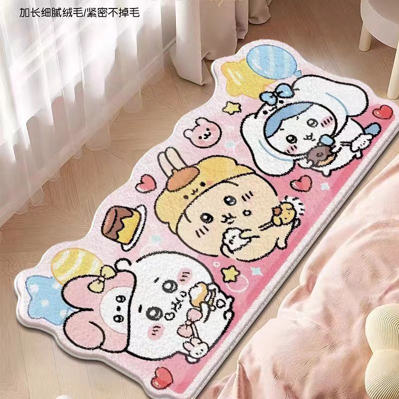 Home Goods Bathroom Accessories - พรมข้างเตียงลายการ์ตูนชิคาวะน่ารัก ลายอุซากิ ฮาจิวาเระ พรมปูพื้นหนา ทนต่อคราบสกปรก พรมดูดซับน้ำสำหรับห้องน้ำลายอนิเมะ