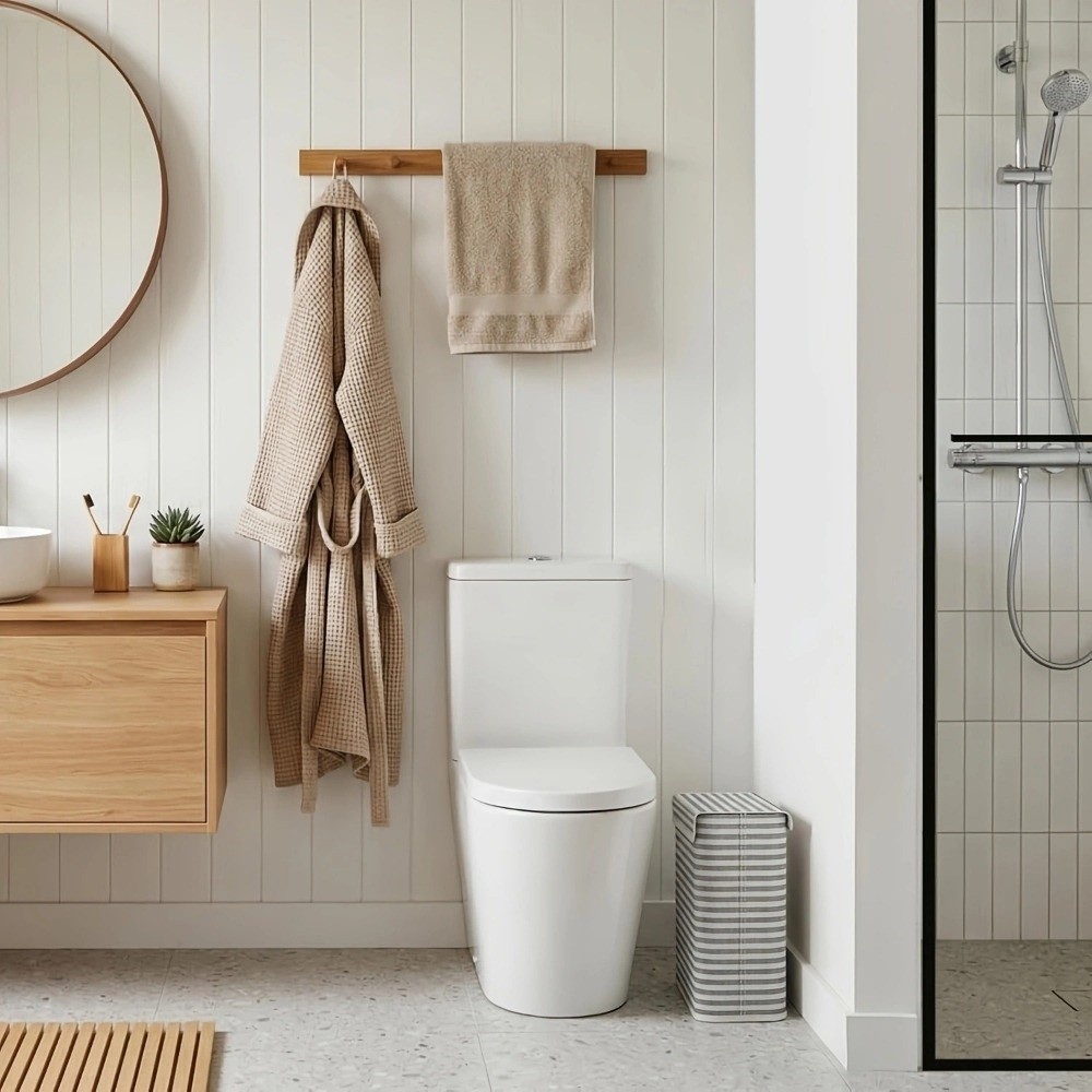 Toilet Paper Holder - ที่ใส่กระดาษชำระแบบพับได้พร้อมฝาปิด กล่องกระดาษทิชชู่ประหยัดพื้นที่ ตะกร้าเก็บของลายพิมพ์ลายทาง ห้องนั่งเล่น