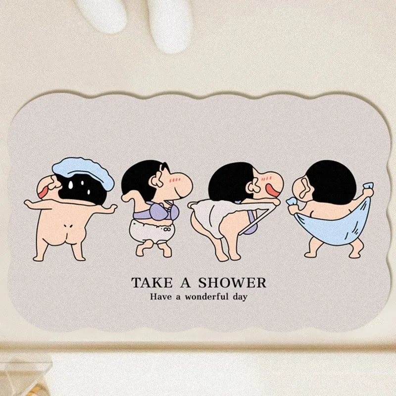 Japan Bathroom.Home - แผ่นรองดินสีเทียนลายการ์ตูนน่ารักสำหรับใช้ในบ้านห้องน้ำห้องครัวห้องน้ำแผ่นซับน้ำแบบแห้งเร็ว