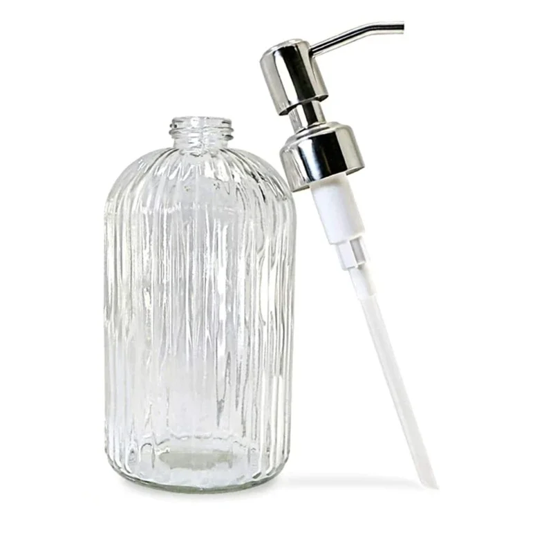 Home Bathroom Soap Dispenser - เครื่องจ่ายสบู่ห้องน้ํากระจกใสเติม Subbottle ผงซักฟอกห้องครัวเจลทําความสะอาดมือเจลอาบน้ําขวดแชมพู