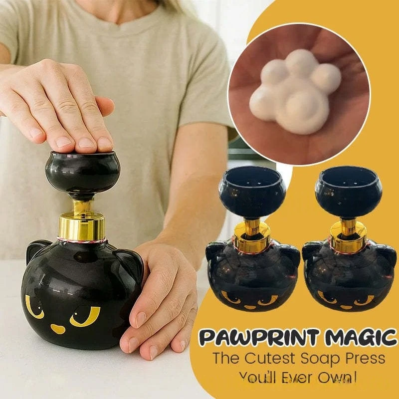 Home Bathroom Soap Dispenser - ที่กดสบู่โฟมรูปอุ้งเท้าแมวน่ารัก ตลก ขวดปั๊มสบู่โฟมรูปดอกไม้ ของขวัญสำหรับคนรักแมว สำหรับห้องน้ำ ห้องครัว