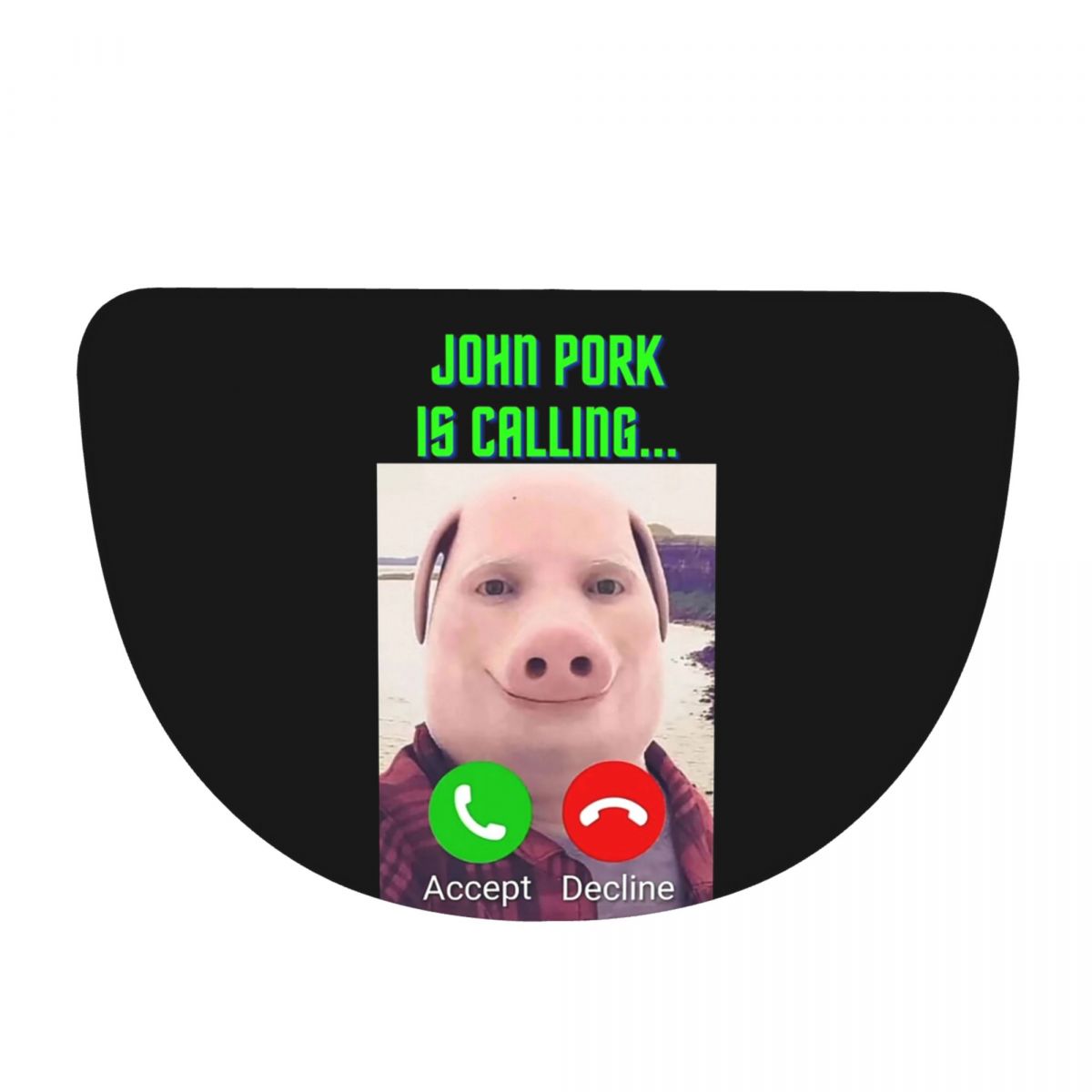 Home Bathroom Called - พรมเช็ดเท้าครึ่งวงกลมผ้าสักหลาดเนื้อนุ่มกันลื่น John Pork Is Calling สำหรับห้องน้ำ