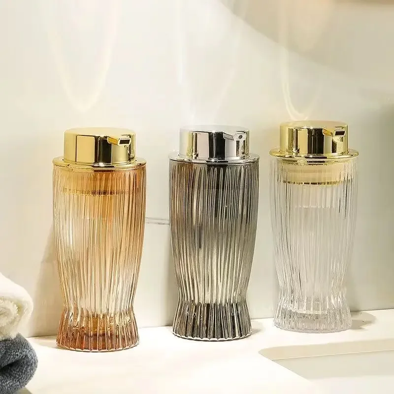 Zara Home Bathroom - ขวดแก้วผลิตภัณฑ์ห้องน้ำที่ใช้ในครัวเรือนเครื่องจ่ายสบู่เหลวแก้วแนวตั้งกดแชมพูขวดย่อยอุปกรณ์ตกแต่งห้องน้ำ