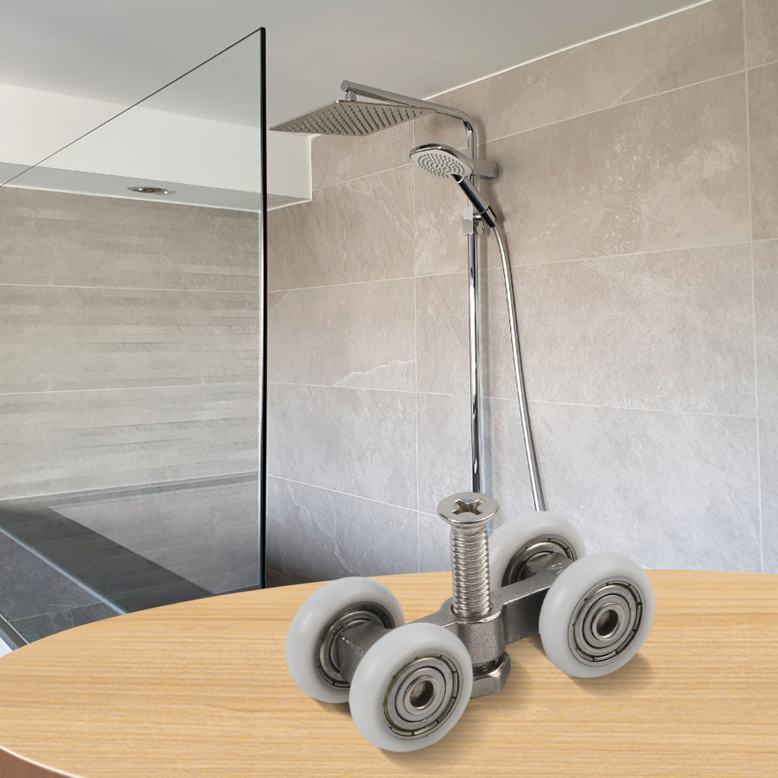 Home Hardware Bathroom Cabinets - ลูกล้อประตูบานเลื่อน ลูกล้อแขวนสำหรับประตูกระจกห้องอาบน้ำ ลูกล้อสำหรับตู้ห้องน้ำ อุปกรณ์ฮาร์ดแวร์สำหรับบ้าน