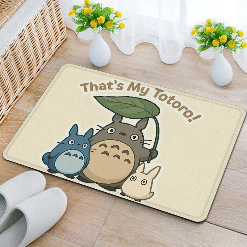 Home Bathroom Rugs - พรมปูพื้นลายโทโทโร่เพื่อนบ้านของฉัน ผ้าฟลานเนล ดูดซับน้ำ แห้งเร็ว ลายการ์ตูนน่ารัก สำหรับตกแต่งห้องน้ำและทางเข้า
