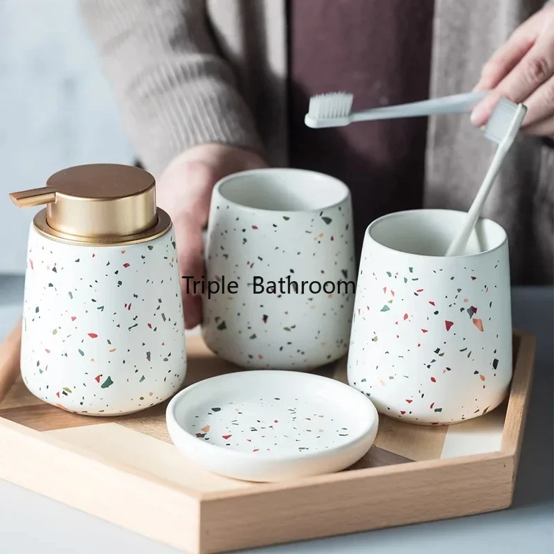 Zara Home Bathroom - ตกแต่งห้องน้ํายุโรปอุปกรณ์ห้องน้ํา, เซรามิกหินขัด, ขวดอิมัลชัน, ถ้วยน้ํายาบ้วนปาก, จานสบู่, อุปกรณ์ศิลปะ