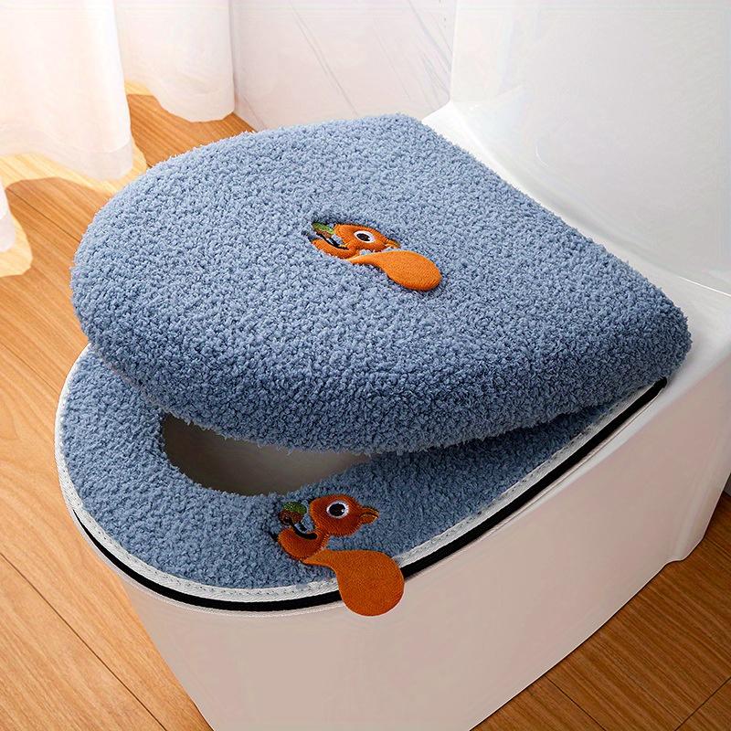 Zara Home Bathroom - ชุดผ้าคลุมที่นั่งชักโครกแบบอุ่น 2 ชิ้น/ชุด ประกอบด้วยผ้าคลุมที่นั่งชักโครกและผ้าคลุมฝาชักโครก นุ่ม อุ่น