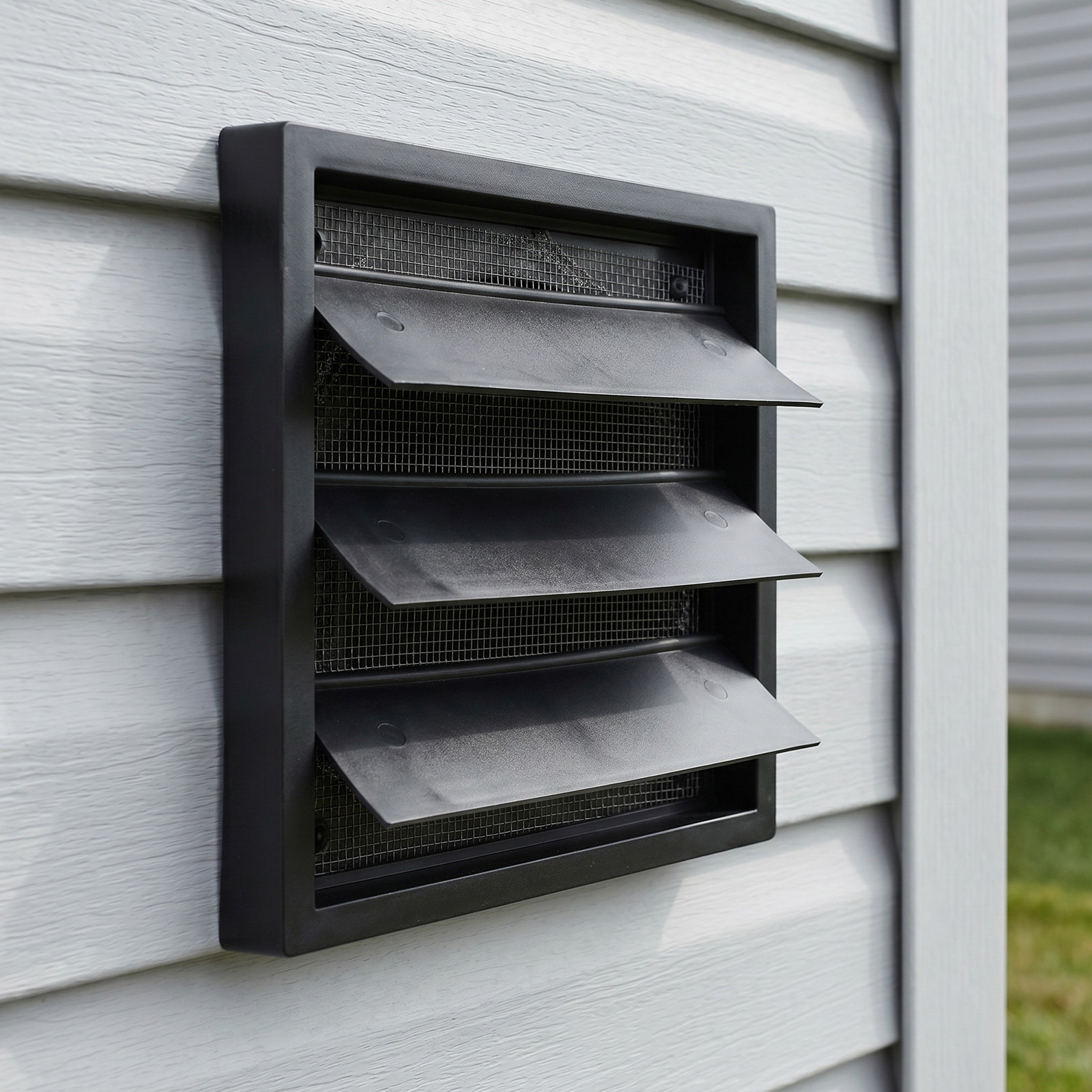 Home Bathroom Vent Fans - ฝาครอบช่องระบายอากาศแบบมีบานเกล็ด ทำจากพลาสติก ABS ทรงสี่เหลี่ยม สำหรับระบายอากาศในห้องใต้หลังคา ห้องน้ำ