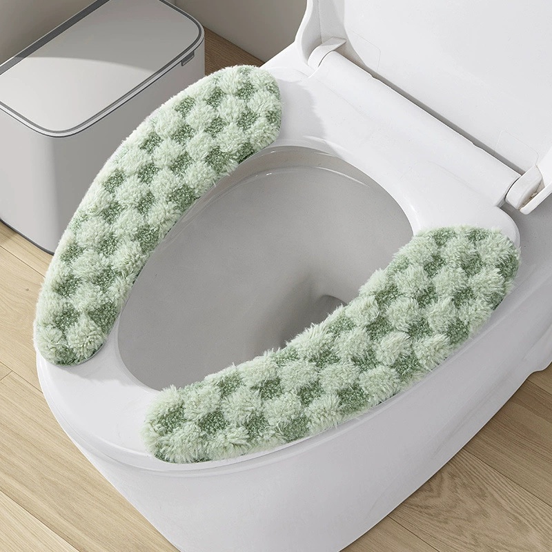 Zara Home Bathroom - ผ้าคลุมเบาะรองนั่งชักโครกแบบหนาและอบอุ่น - พร้อมเบาะรองนั่งชักโครกแบบมีกาว - แผ่นรองนั่งชักโครกแบบซักได้และนำกลับมาใช้ใหม่ได้สำหรับฤดูหนาว