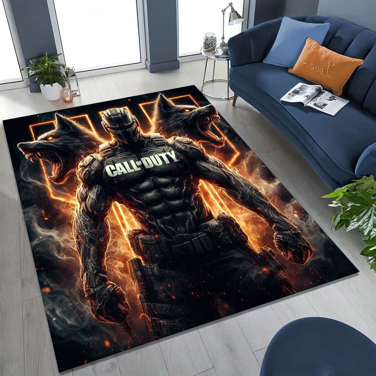 Home Bathroom Called - พรมลายการ์ตูนซิมอนจากเกมคลาสสิก Call of Duty Ghost สำหรับตกแต่งห้องนอน