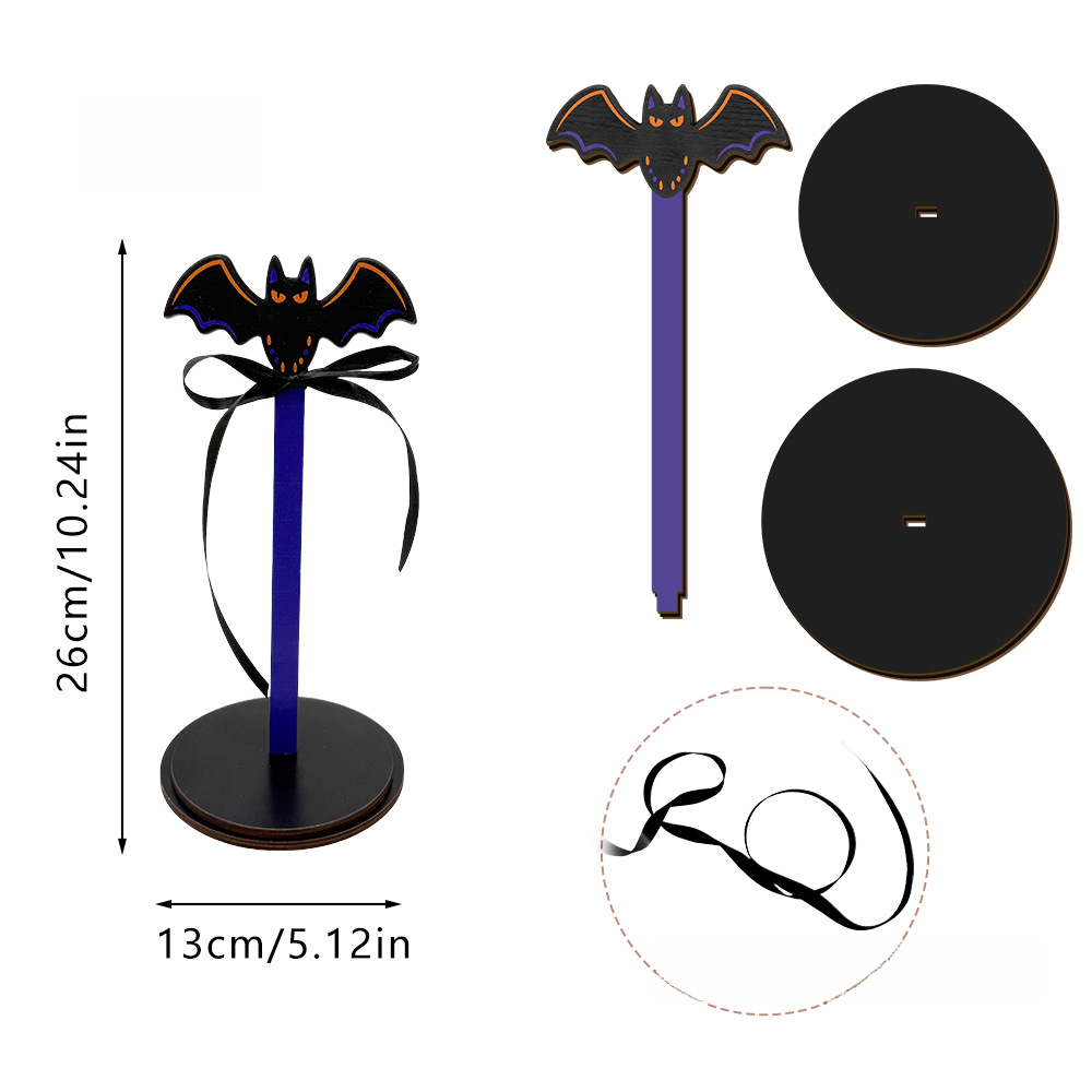 Toilet Paper Holder - ที่วางกระดาษชำระรูปฟักทองไม้สำหรับฮาโลวีน ของตกแต่งบ้านสุดหลอน ที่วางม้วนกระดาษสำหรับฮาโลวีน