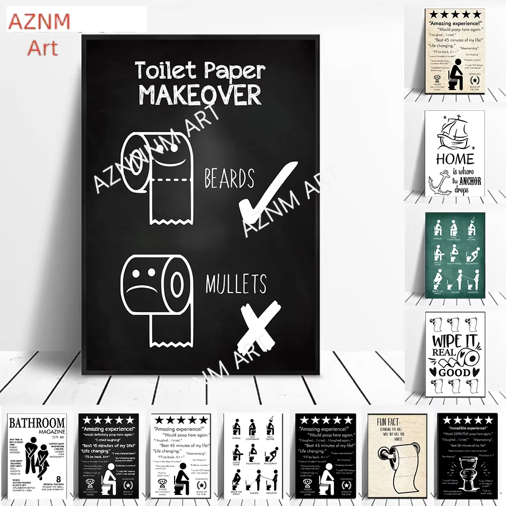 ภาพพิมพ์บนผ้าใบติดผนัง กฎห้องน - Home Bathroom Pictures บทวิจารณ์และราคา