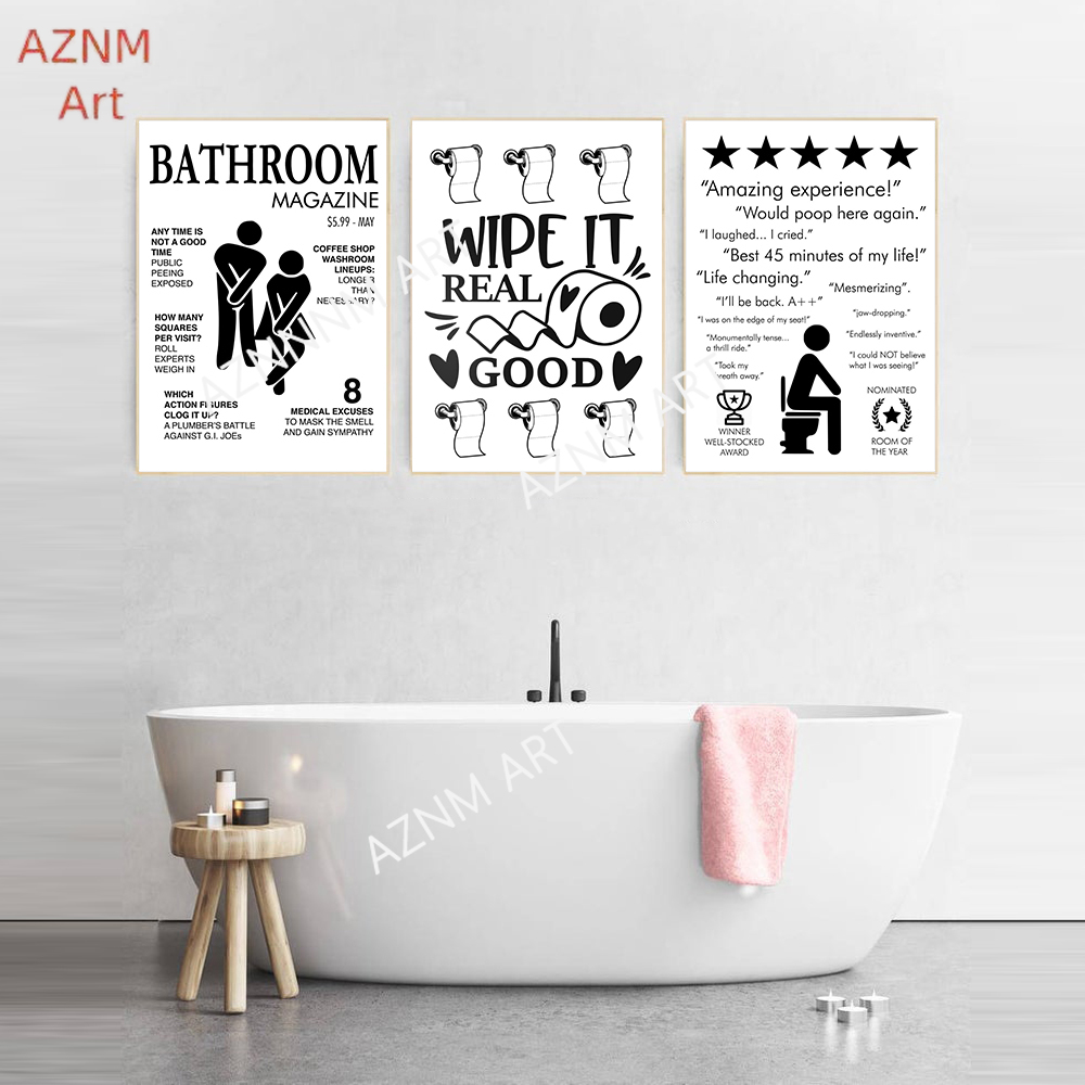 ภาพพิมพ์บนผ้าใบติดผนัง กฎห้องน - Home Bathroom Pictures บทวิจารณ์และราคา