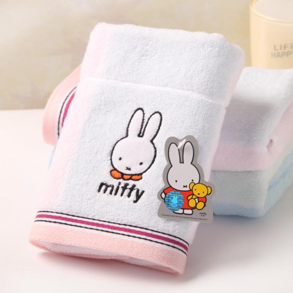Miffy Rabbit ผ้าเช็ดตัวผ้าฝ้าย - Home Goods Bathroom Accessories บทวิจารณ์และราคา