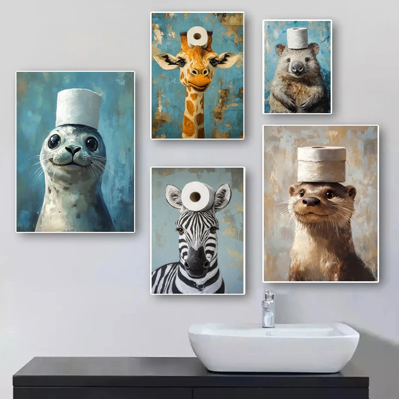 โปสเตอร์ภาพพิมพ์บนผ้าใบลายการ์ - Home Bathroom Pictures บทวิจารณ์และราคา