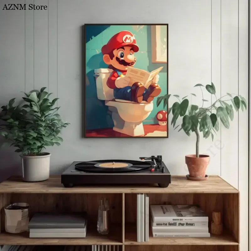 โปสเตอร์วิดีโอเกมการ์ตูนห้องน้ - Home Bathroom Pictures บทวิจารณ์และราคา