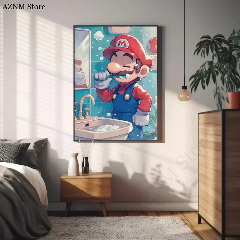 โปสเตอร์วิดีโอเกมการ์ตูนห้องน้ - Home Bathroom Pictures บทวิจารณ์และราคา
