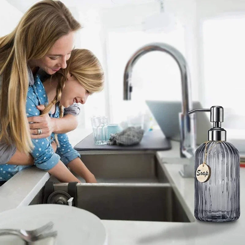 เครื่องจ่ายสบู่ห้องน้ํากระจกใส - Home Bathroom Soap Dispenser บทวิจารณ์และราคา