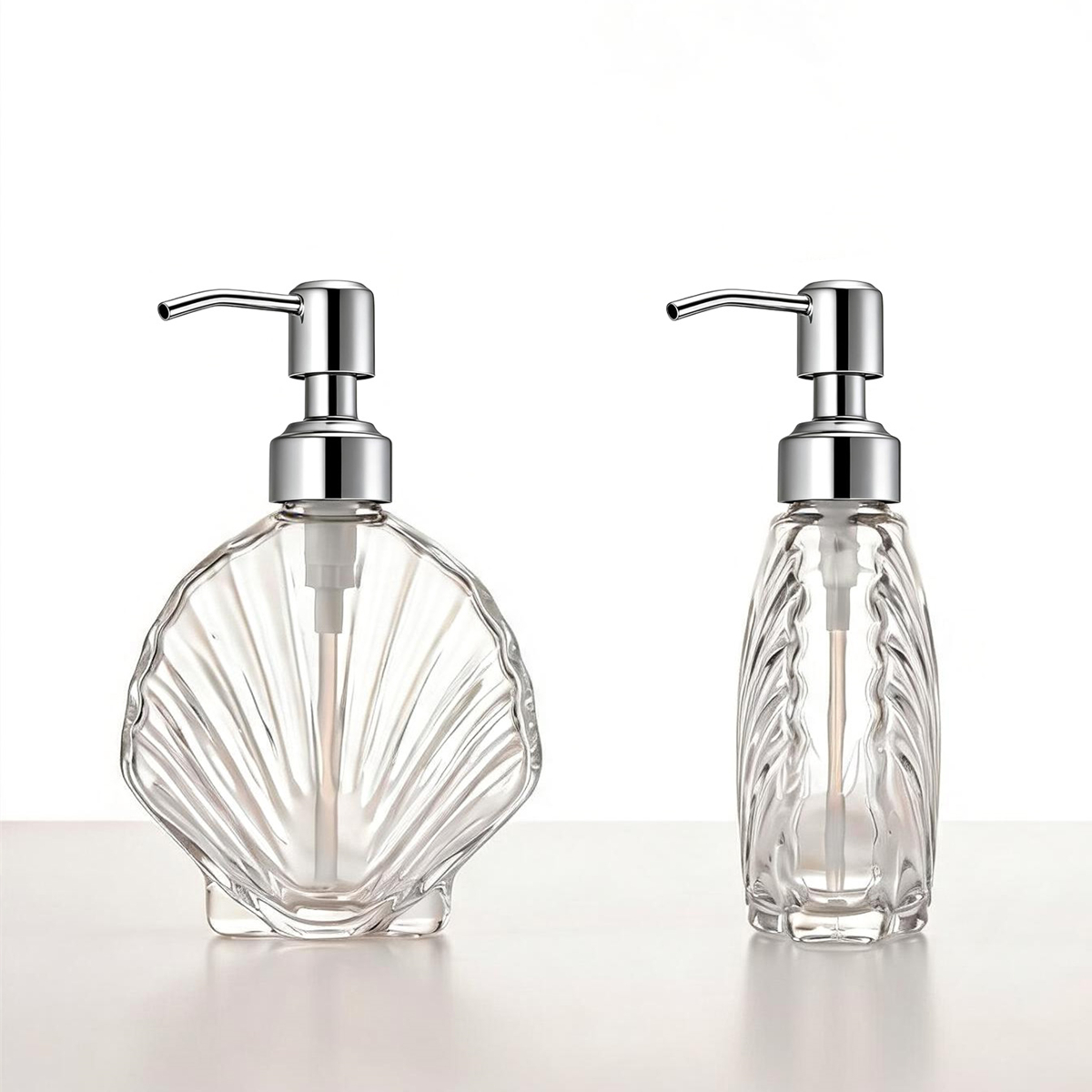 เครื่องจ่ายสบู่แก้วเปลือกหอยตก - Home Bathroom Soap Dispenser บทวิจารณ์และราคา