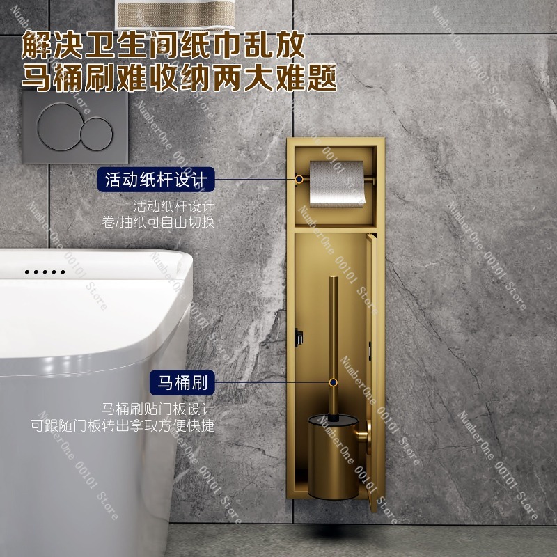 ที่ใส่แปรงขัดห้องน้ำแบบฝังผนัง - Toilet Paper Holder บทวิจารณ์และราคา