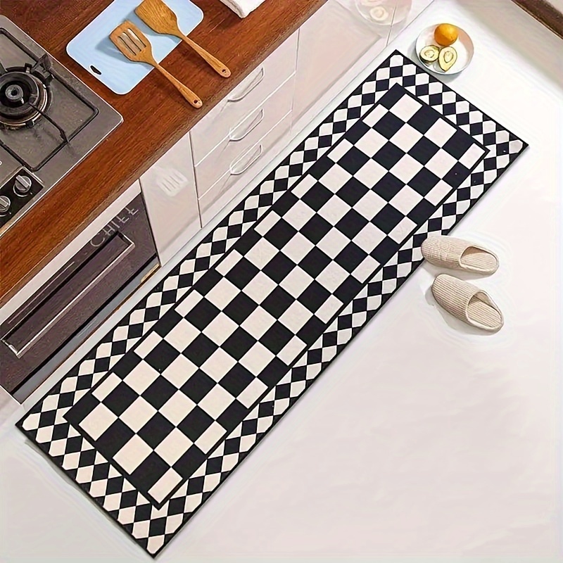 VIKAMA พรมลายตารางหมากรุกสีดำข - Japan Bathroom.Home บทวิจารณ์และราคา