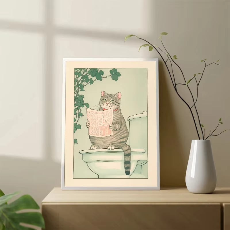 ภาพพิมพ์แมวในอ่างอาบน้ำแบบไร้ก - Home Bathroom Pictures บทวิจารณ์และราคา