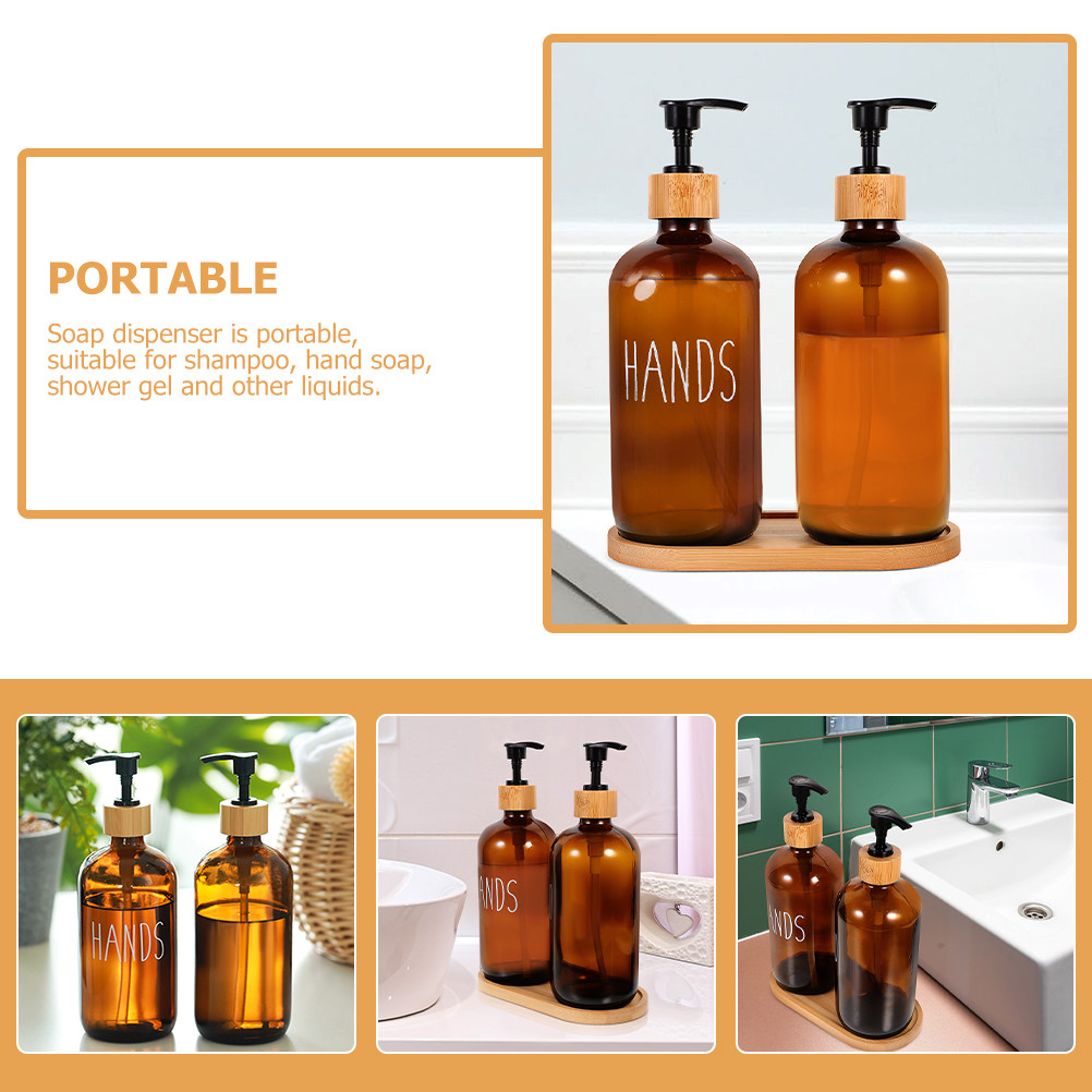 ขวดแก้วแบบเติมได้ขนาด 500 มล.  - Home Bathroom Soap Dispenser บทวิจารณ์และราคา
