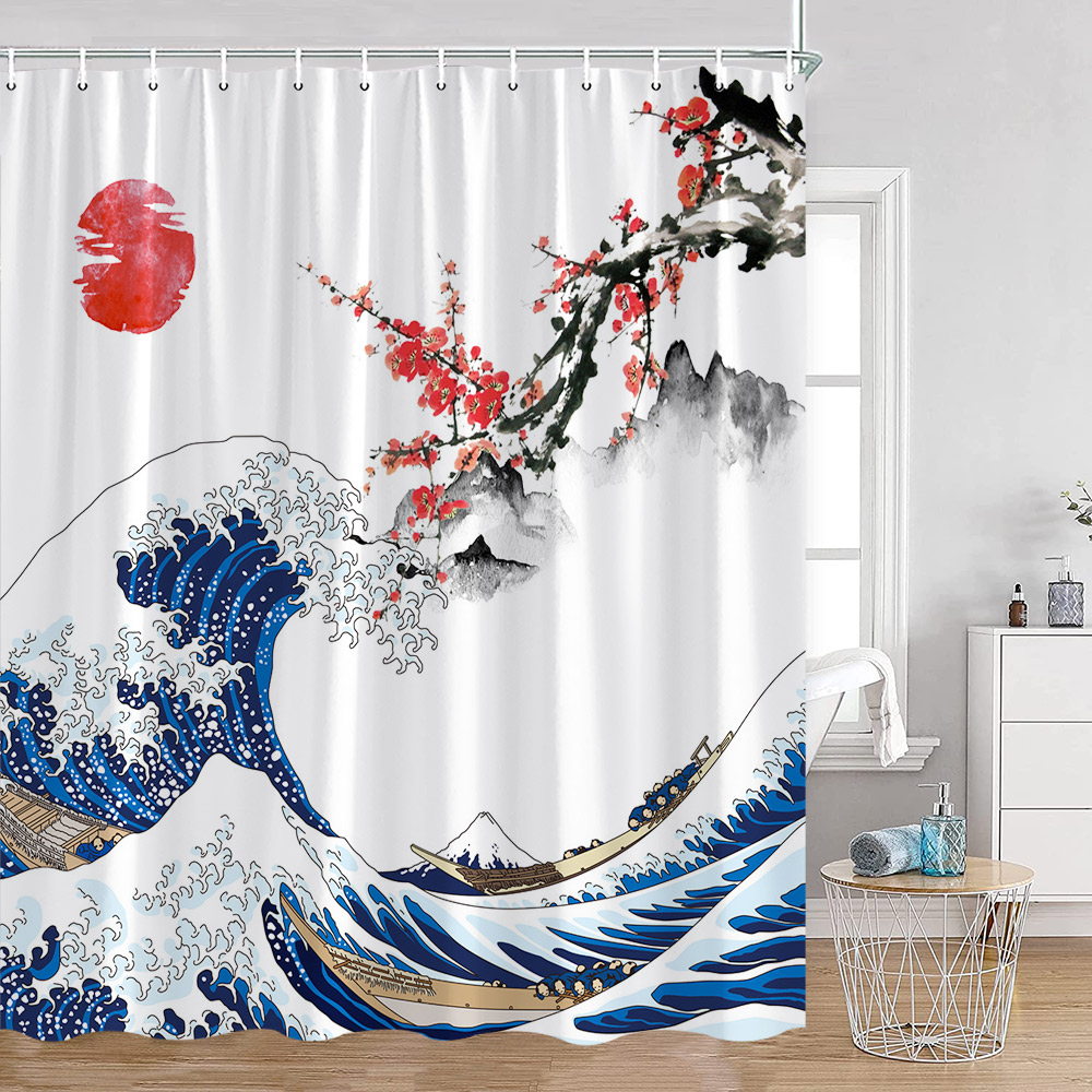 ม่านอาบน้ำสไตล์ญี่ปุ่น ภูเขาฟู - Japan Bathroom.Home บทวิจารณ์และราคา