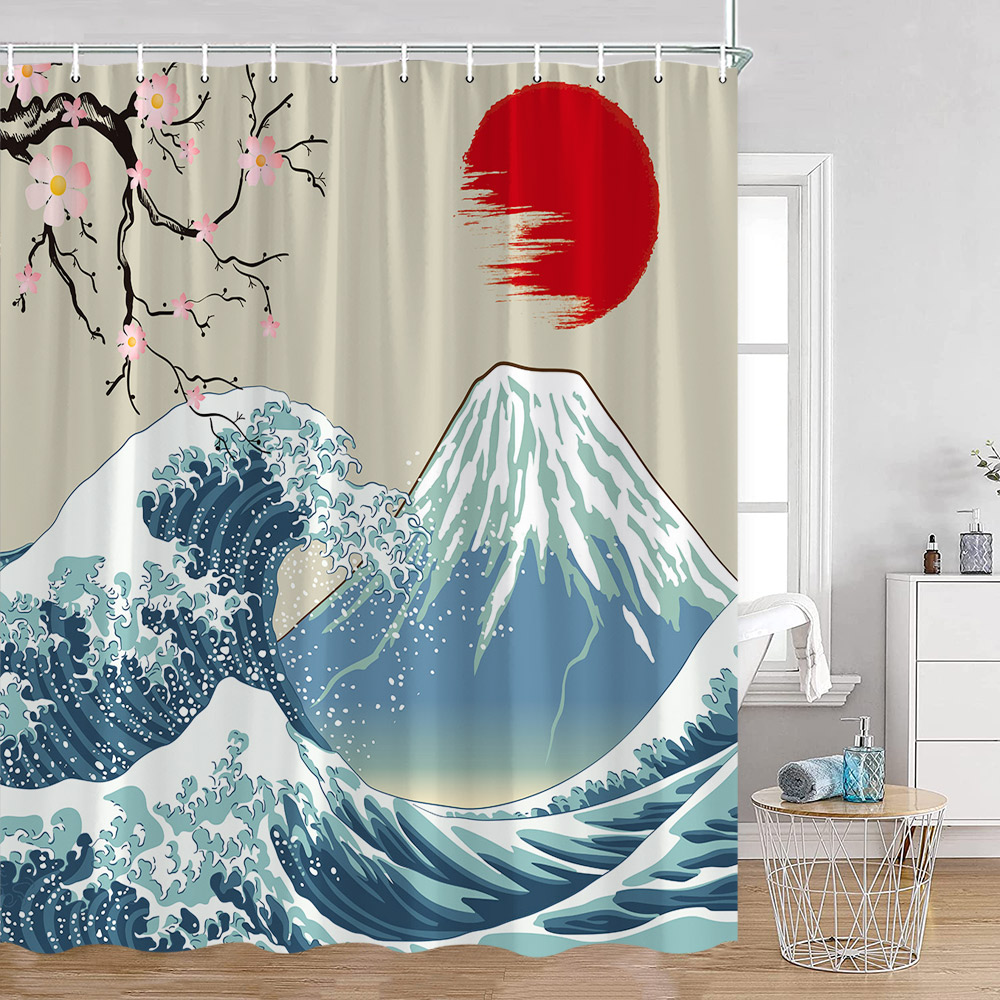 ม่านอาบน้ำสไตล์ญี่ปุ่น ภูเขาฟู - Japan Bathroom.Home บทวิจารณ์และราคา