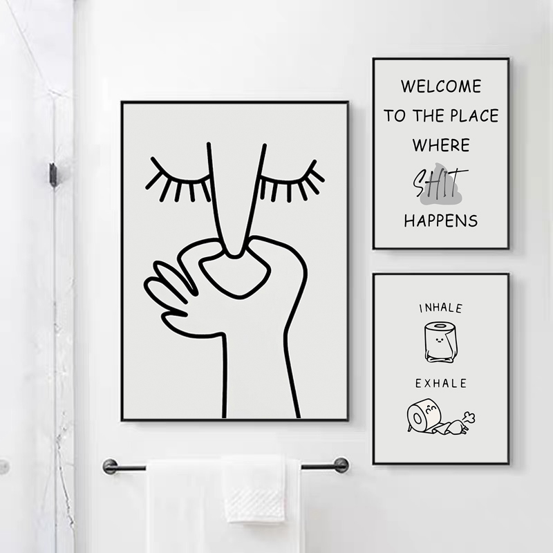 โปสเตอร์ห้องน้ำลายกราฟิกอารมณ์ - Home Bathroom Pictures บทวิจารณ์และราคา
