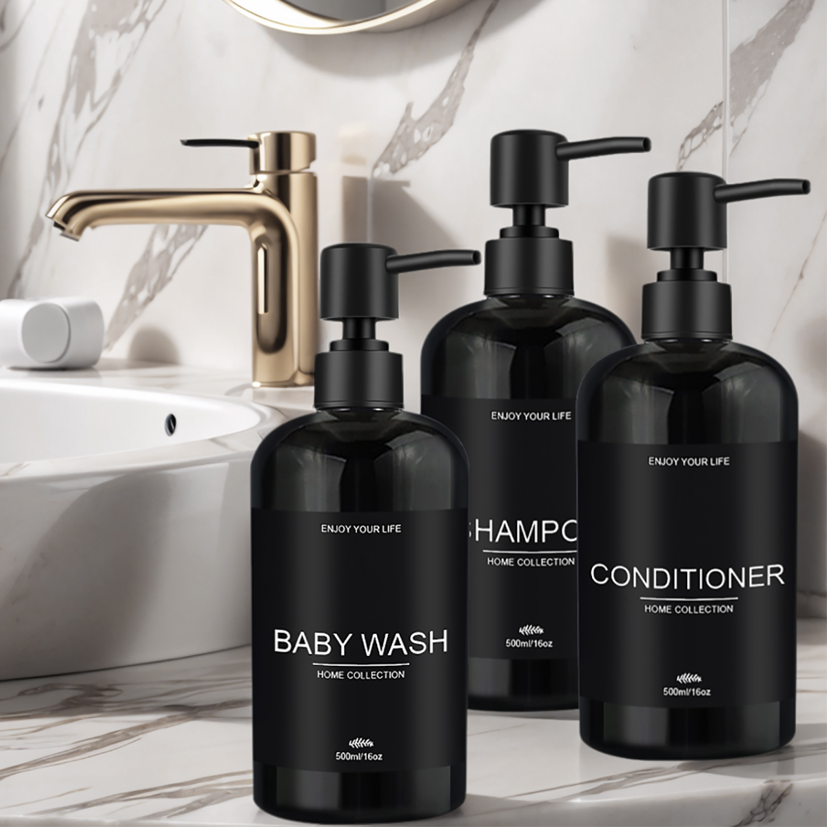 3 ชิ้นห้องน้ํารีฟิลแชมพูเปล่าค - Home Bathroom Soap Dispenser บทวิจารณ์และราคา